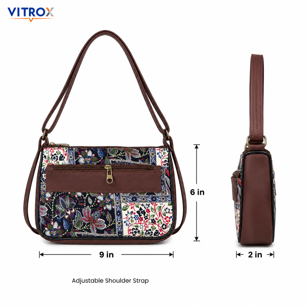 Printed Sling Bag for Women with Adjustable Shoulder Strap