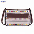 Women’s Multicolor Geometric Print Crossbody Sling Bag with Adjustable Shoulder Strap