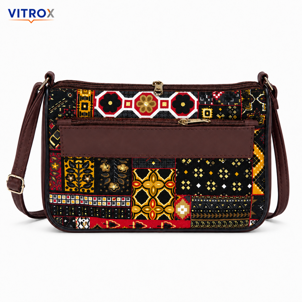 Multicolour Patchwork Crossbody Sling Bag for Women