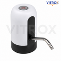 Vitrox Automatic Water Dispenser – White & Black USB Rechargeable Portable Water Pump with Stainless Steel Spout