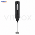 itrox Wireless Milk Frother – Black Rechargeable Handheld Frother with 304 Stainless Steel Whisk & USB Type-C Charging