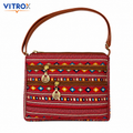VITROX Multicolor Panel Ladies Handbag with Glossy Black Handle – 9 x 2 x 8 Inch