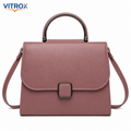 VITROX Ladies Structured Handbag with Top Handle & Sling Strap – Mauve Pink