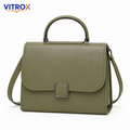 Vitrox Olive Green Ladies Handbag – Stylish Top Handle Shoulder Bag with Adjustable Strap