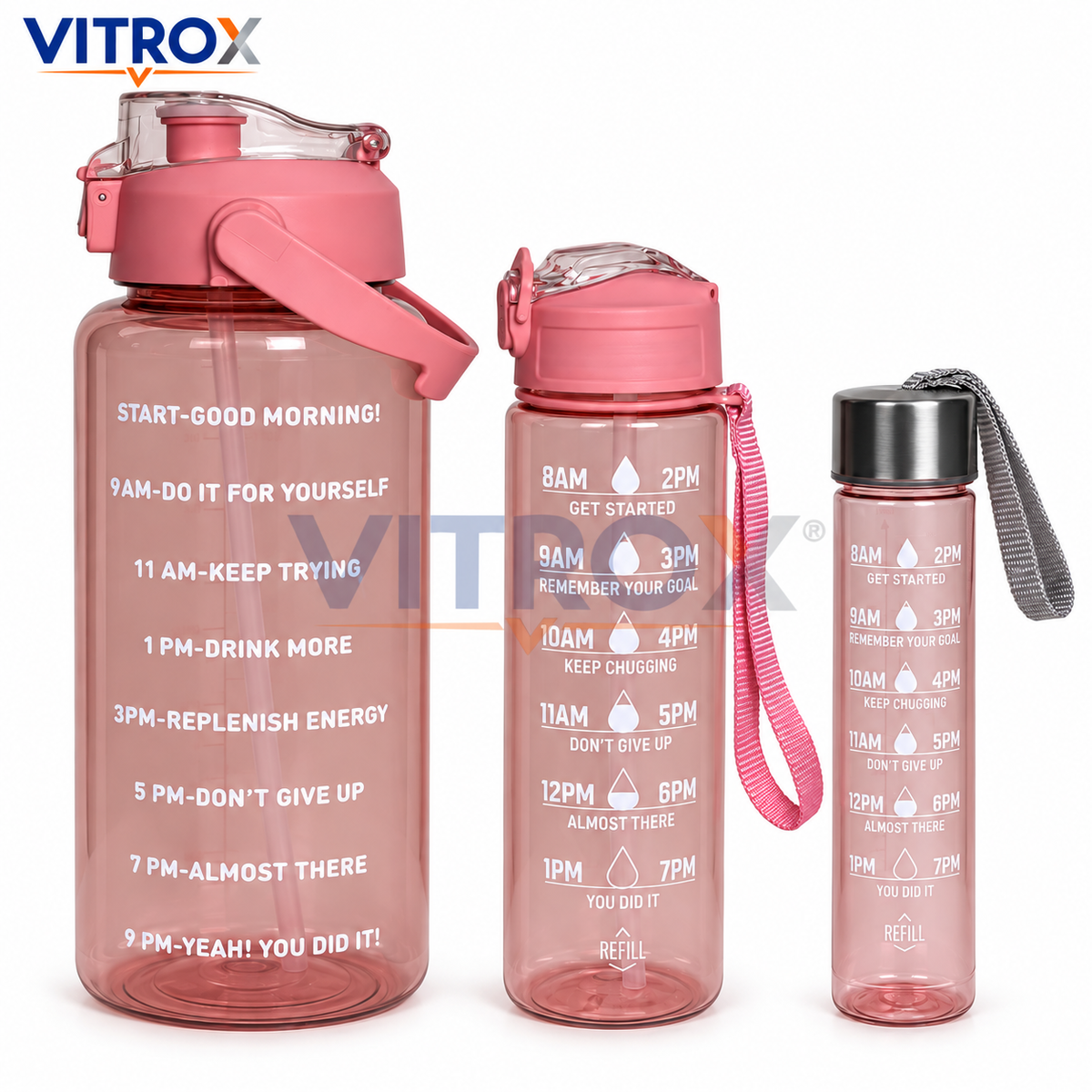 3-Piece Motivational Water Bottle Set