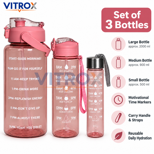 3-Piece Motivational Water Bottle Set