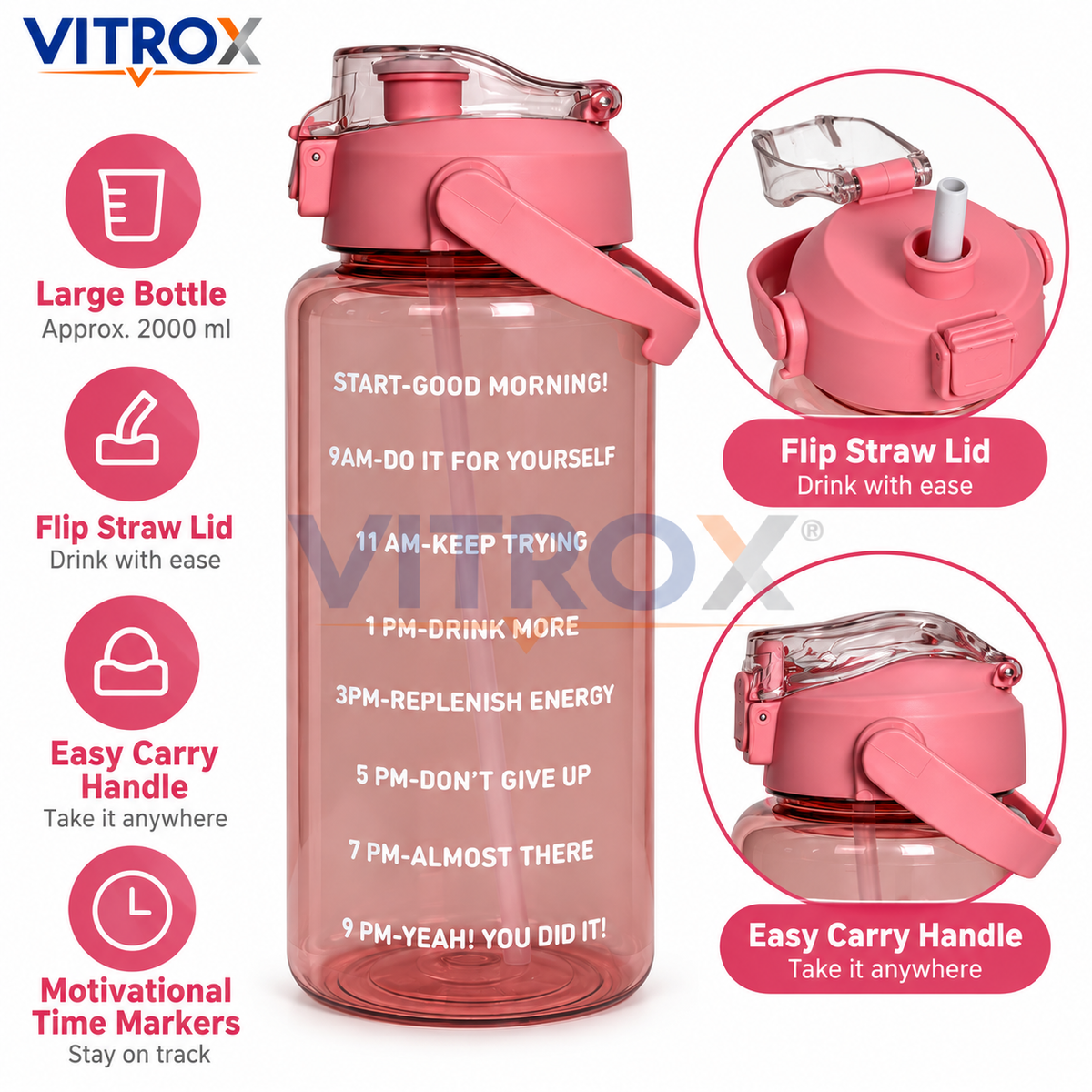 3-Piece Motivational Water Bottle Set