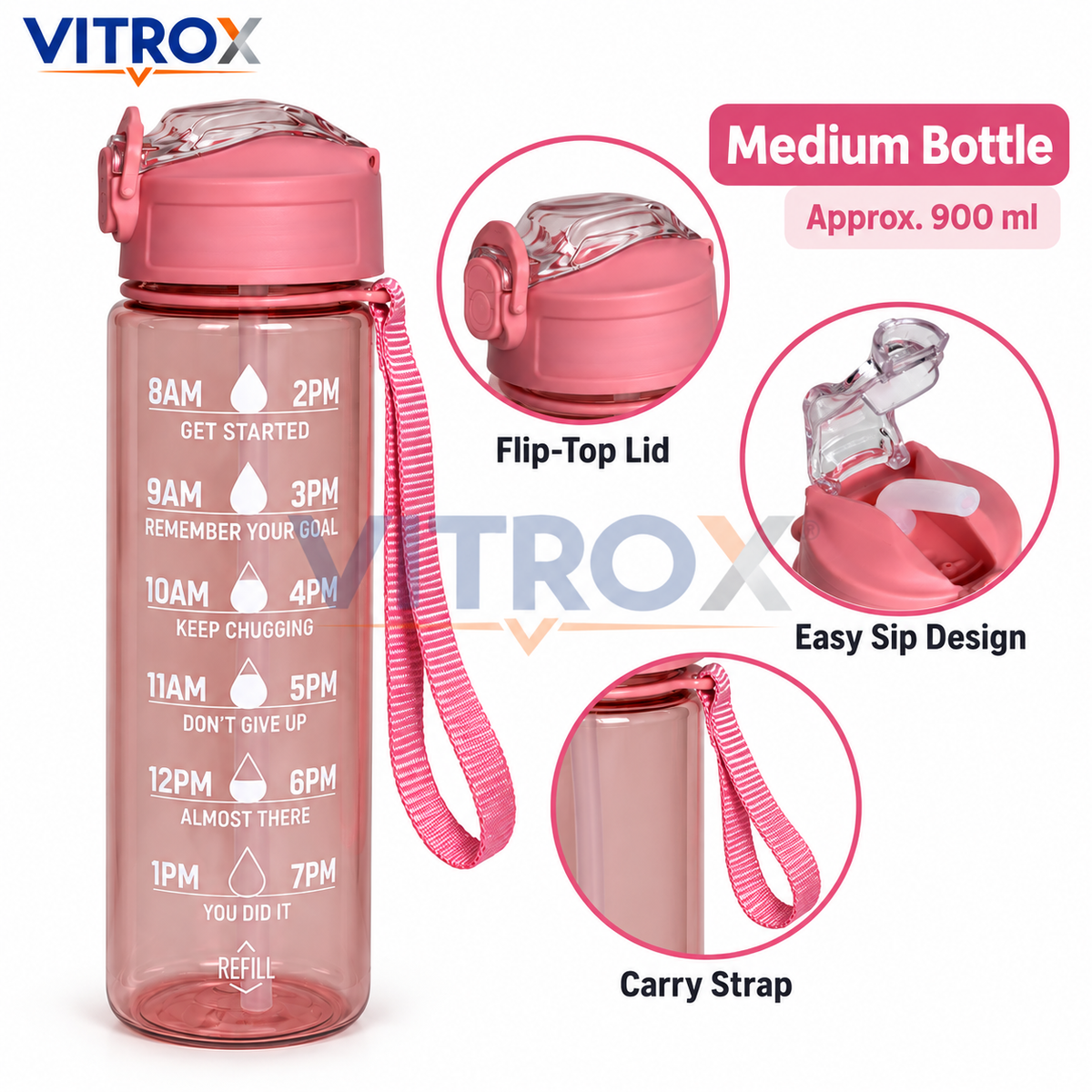 3-Piece Motivational Water Bottle Set