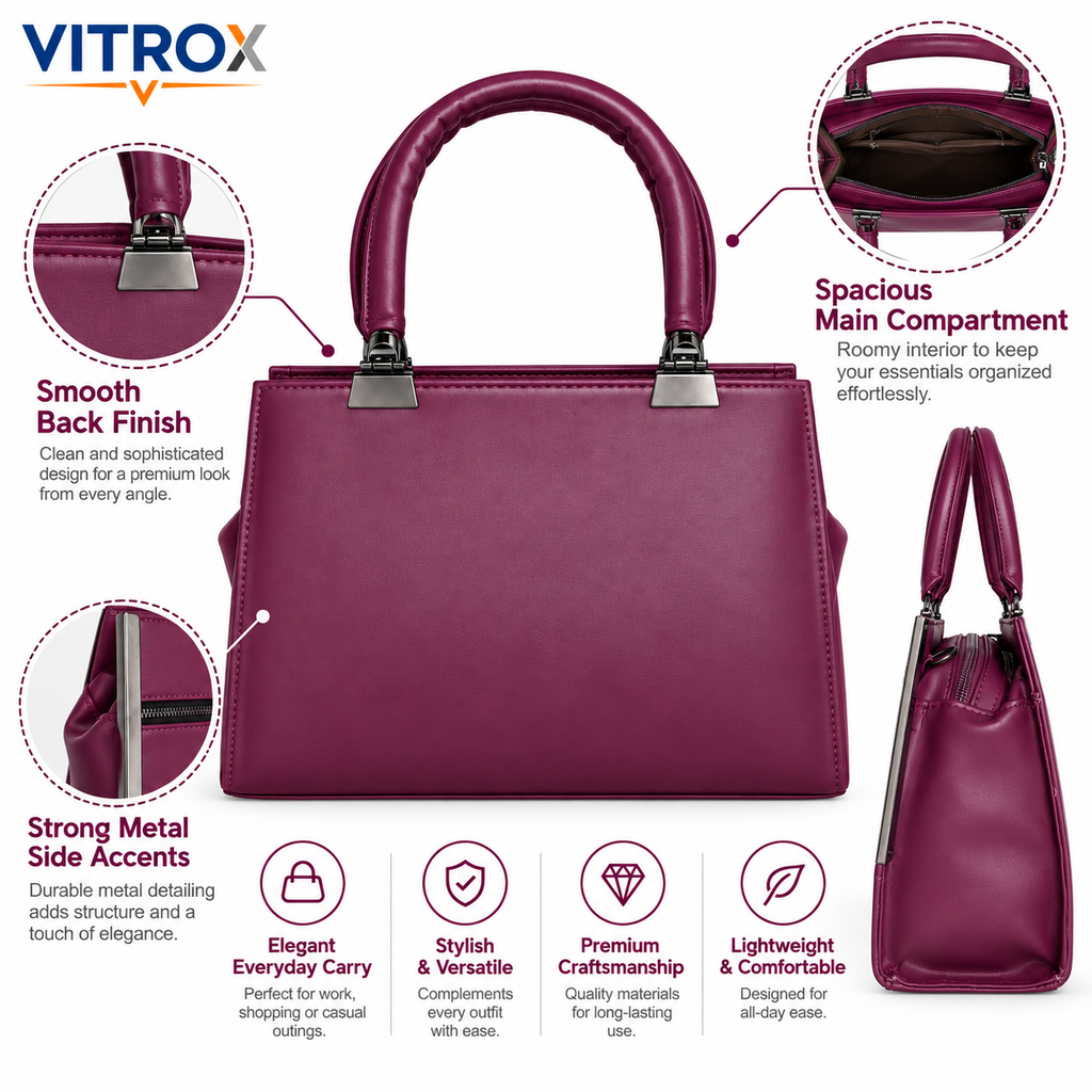 Elegant Structured Handbag for Women with Adjustable Strap