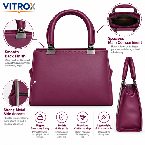 Elegant Structured Handbag for Women with Adjustable Strap