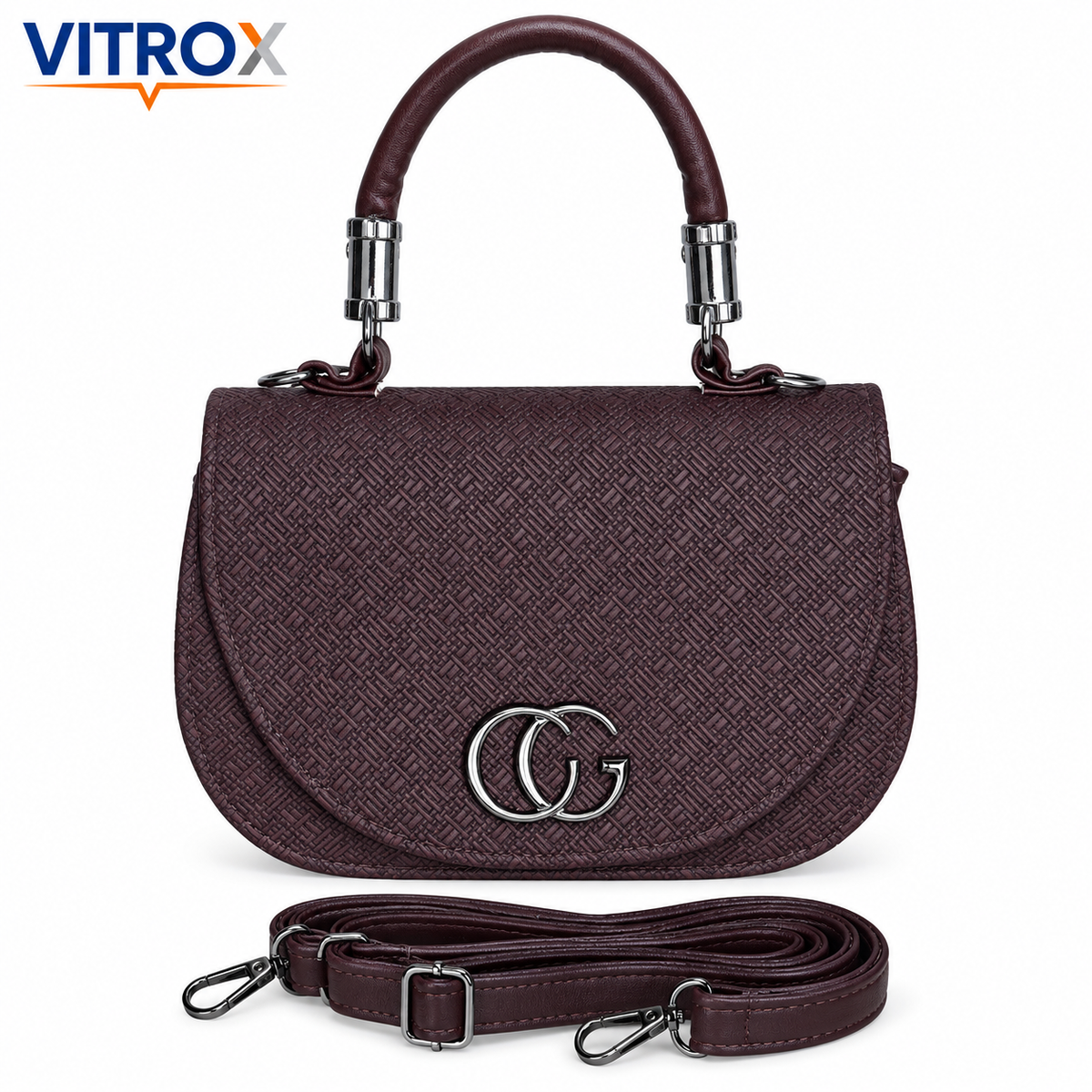 Textured Flap Handbag for Women