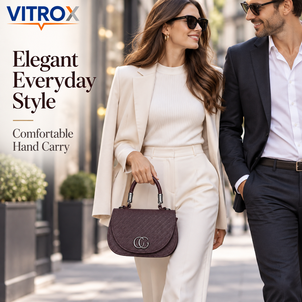 Textured Flap Handbag for Women
