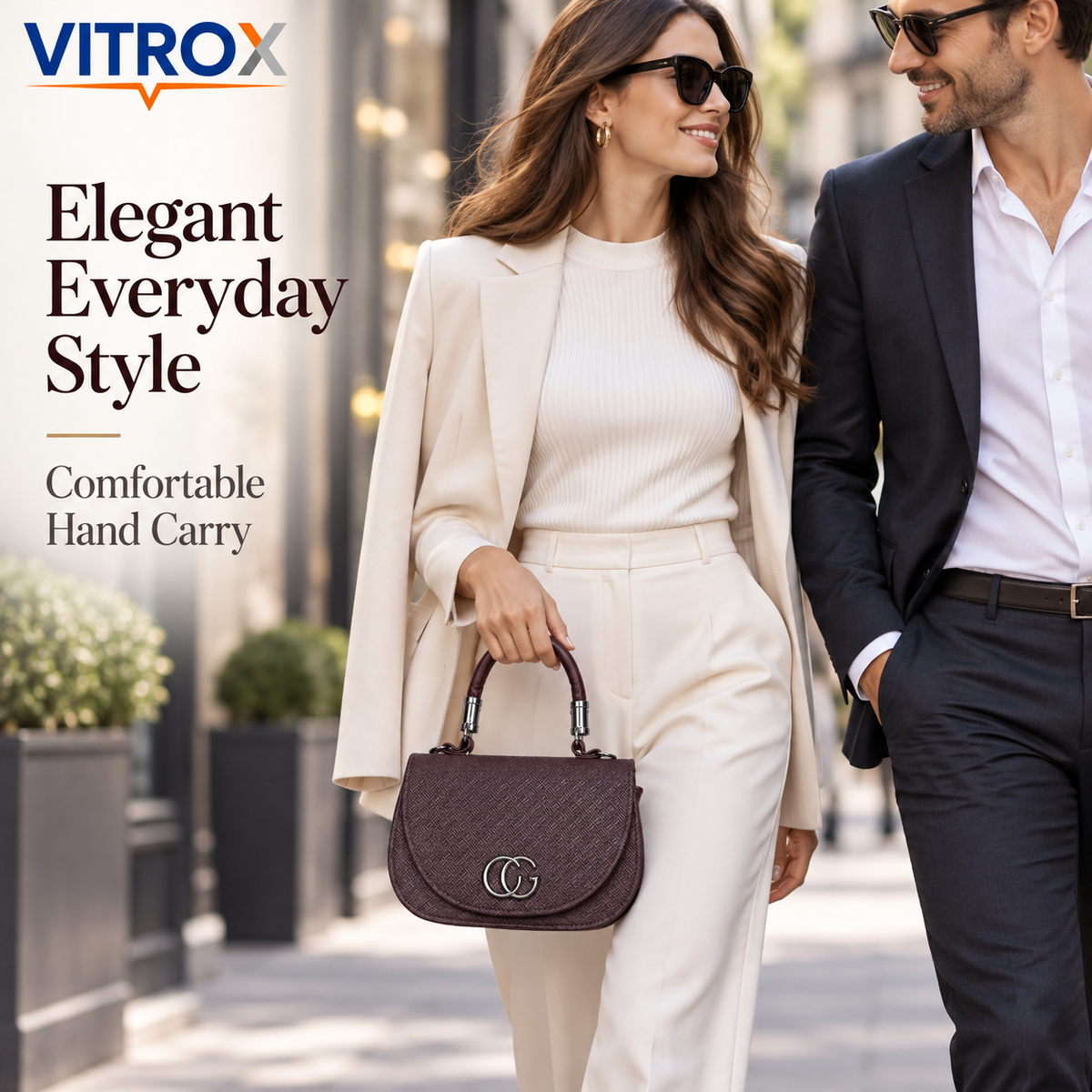 Textured Flap Handbag for Women