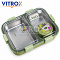 2 Compartment Stainless Steel Lunch Box