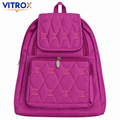 Quilted Casual Backpack with Front Zip Pocket
