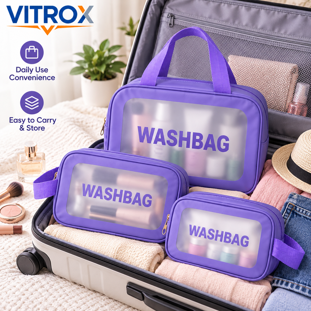 Stylish Makeup Wash Bag Set of 3