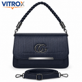 Textured Flap Handbag for Women with Adjustable Strap