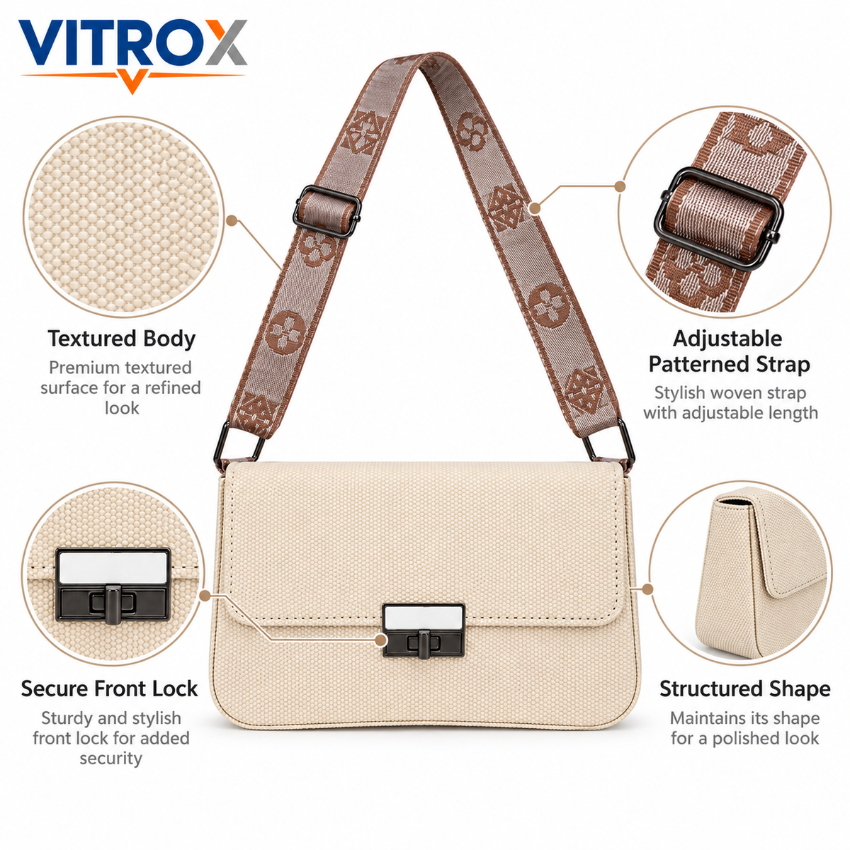 Women’s Textured Crossbody Shoulder Bag