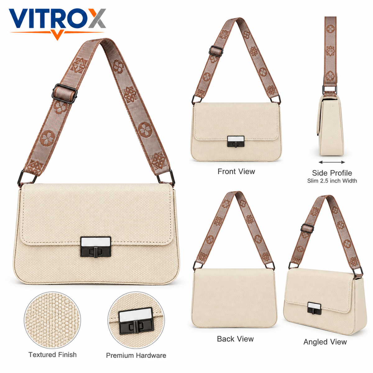 Women’s Textured Crossbody Shoulder Bag