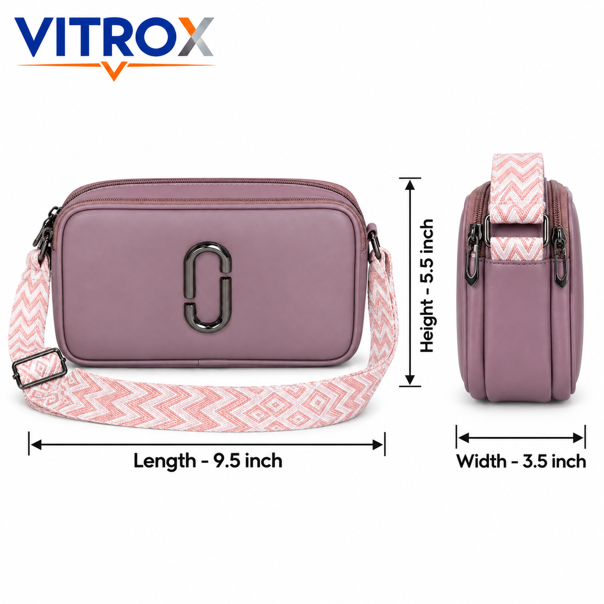 Crossbody Sling Bag with Adjustable Woven Strap