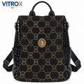 Women’s Black Studded Convertible Backpack Bag