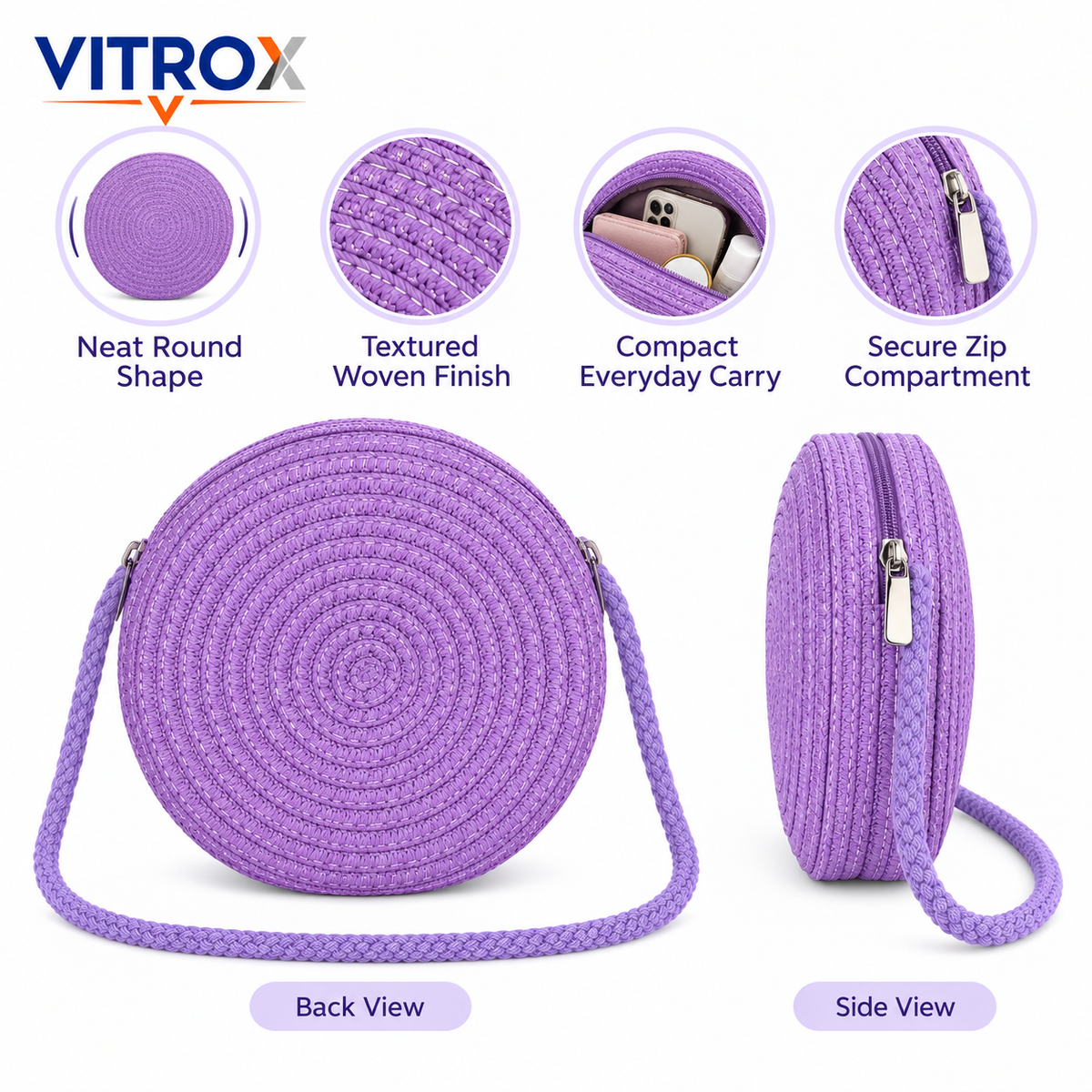 Cute Round Flower Sling Bag for Girls