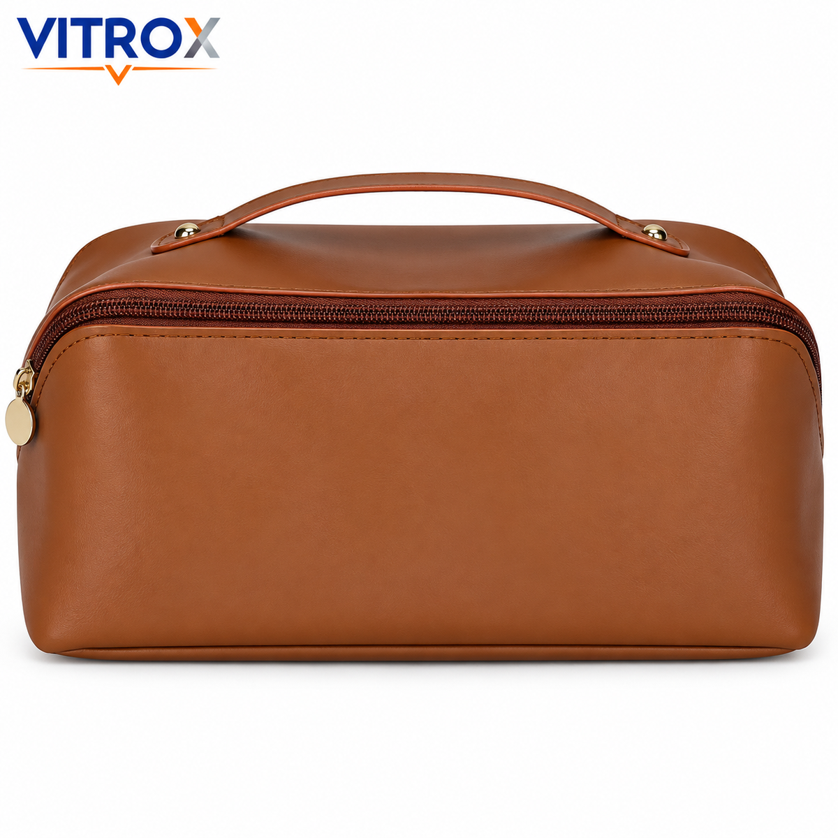 Brown Travel Makeup Organizer Bag