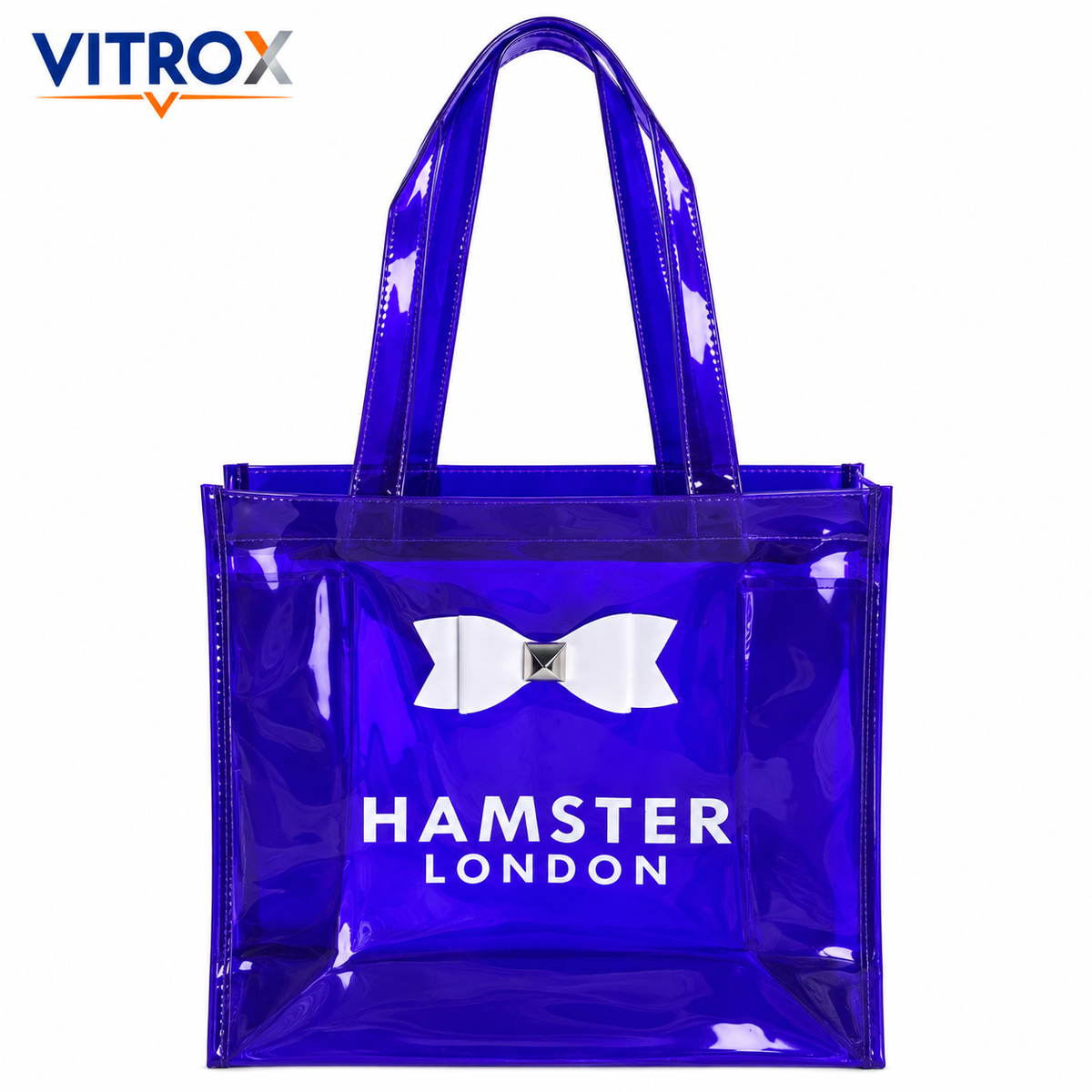 Transparent Glossy Tote Bag with Bow Accent