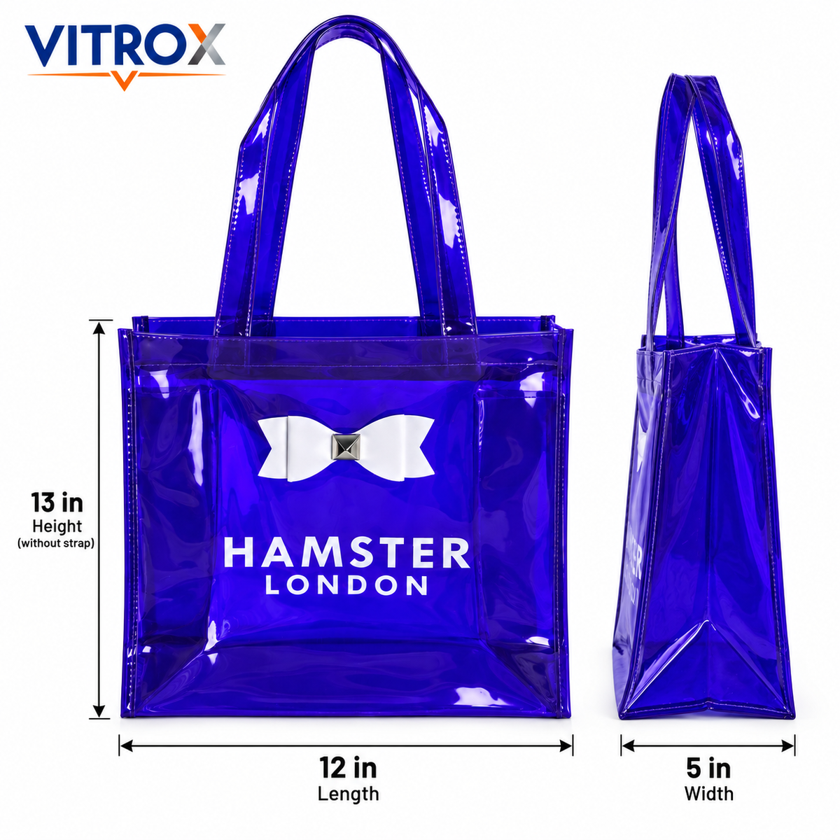 Transparent Glossy Tote Bag with Bow Accent
