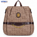 Taupe Monogram Convertible Backpack Bag with Detachable Strap