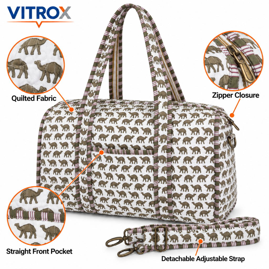 Women’s & Duffel Bag with Long Handles & Adjustable Shoulder Strap