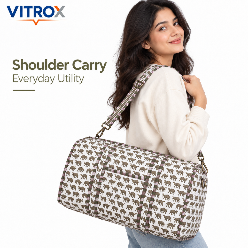 Women’s & Duffel Bag with Long Handles & Adjustable Shoulder Strap