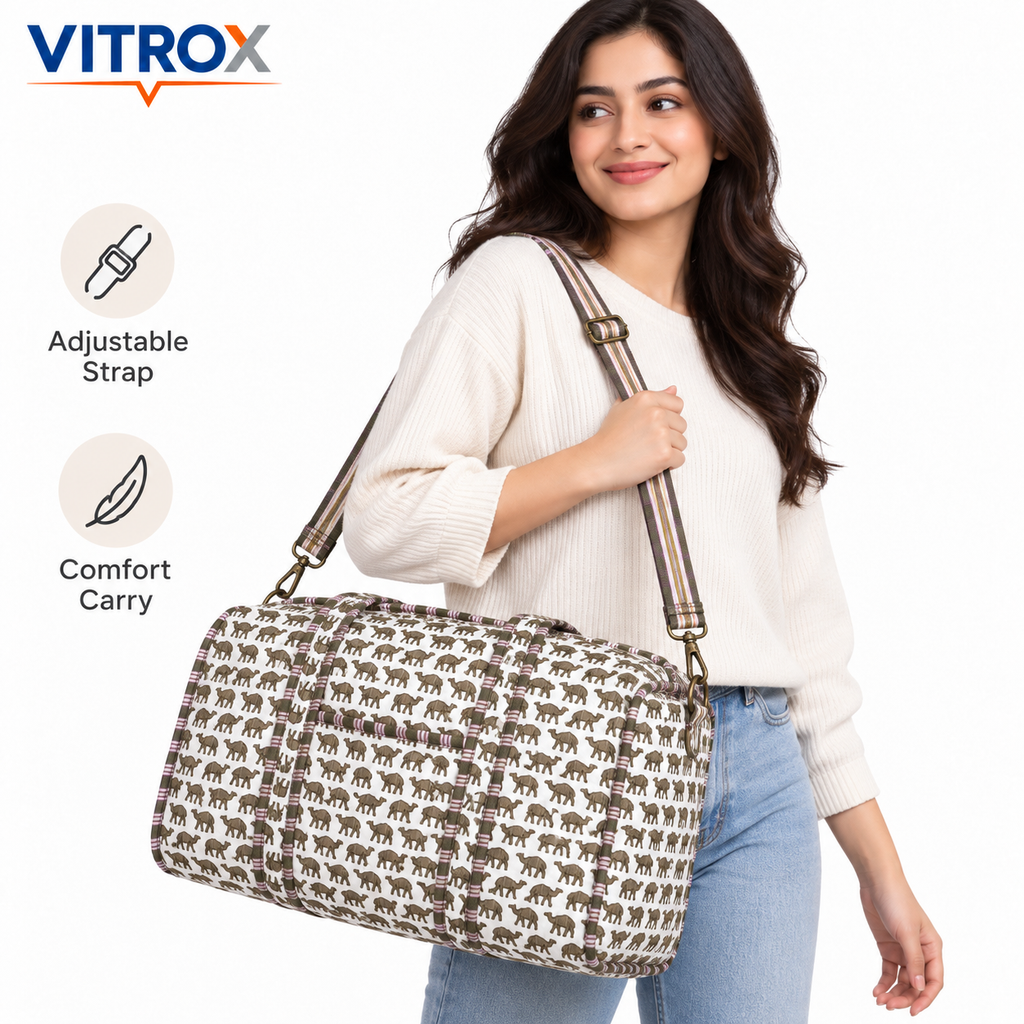 Women’s & Duffel Bag with Long Handles & Adjustable Shoulder Strap