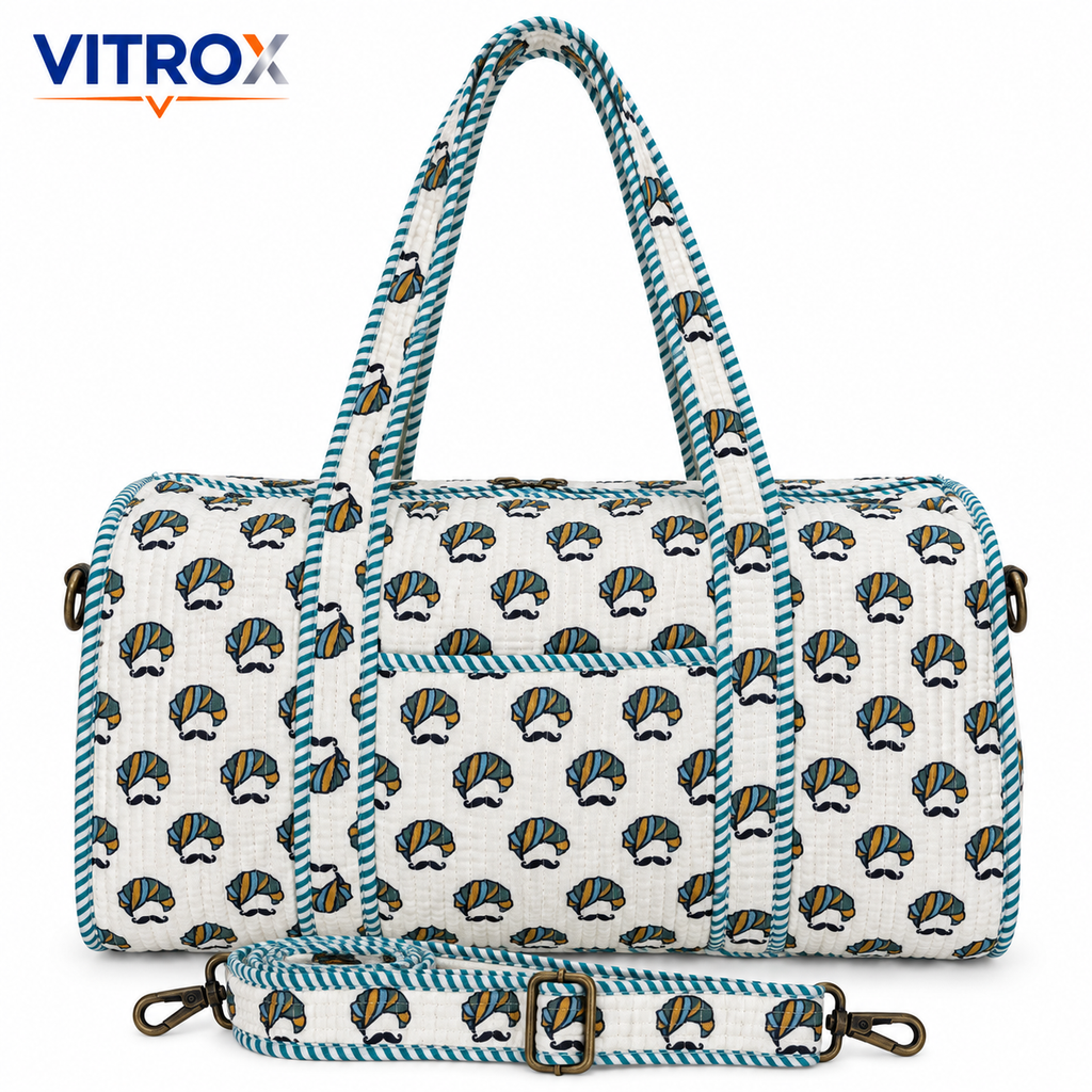 Quilted Printed Duffel Bag