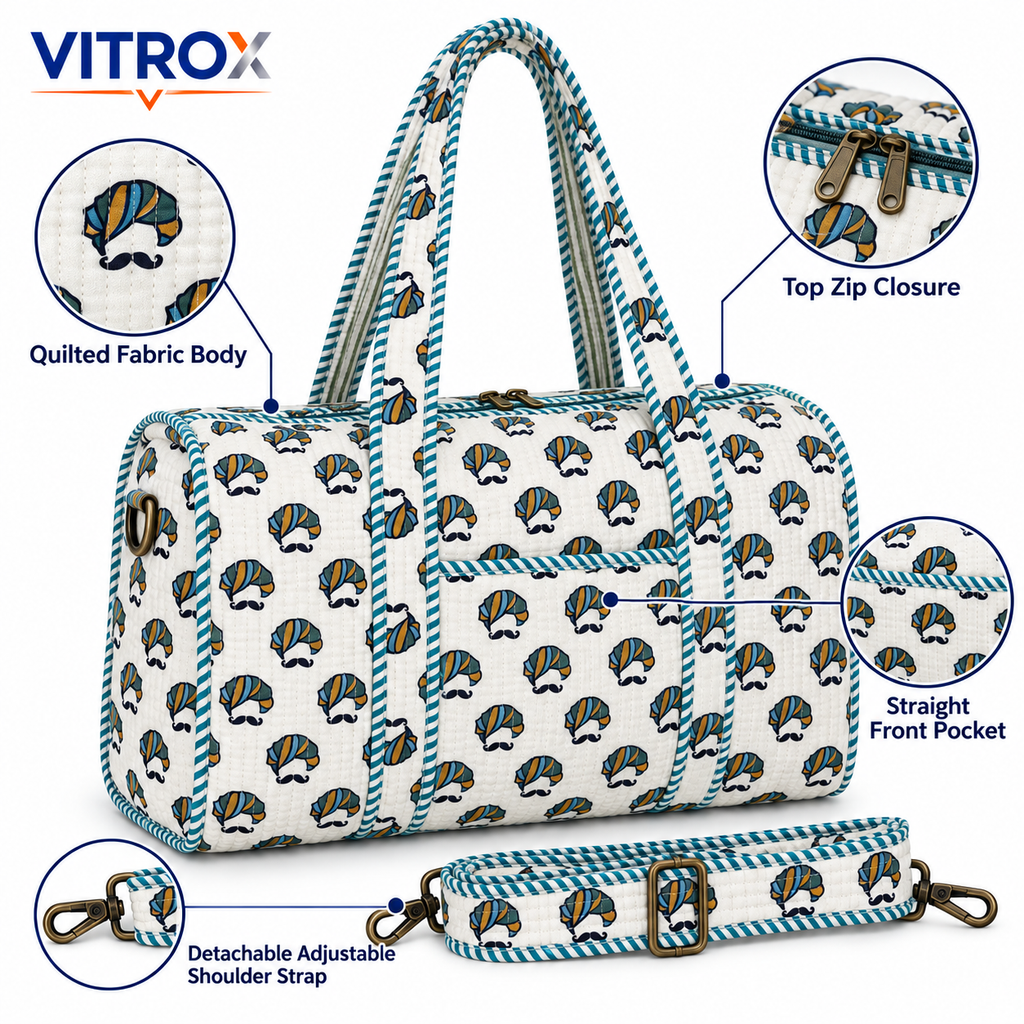 Quilted Printed Duffel Bag