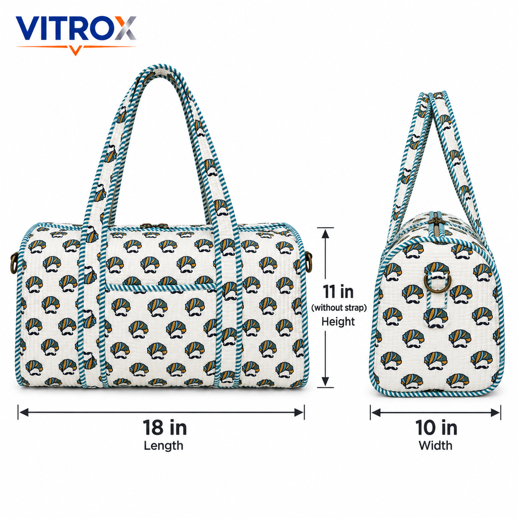 Quilted Printed Duffel Bag