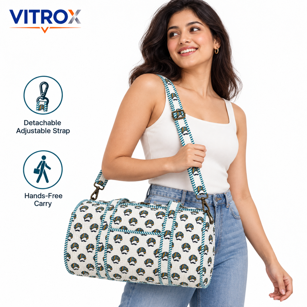 Quilted Printed Duffel Bag
