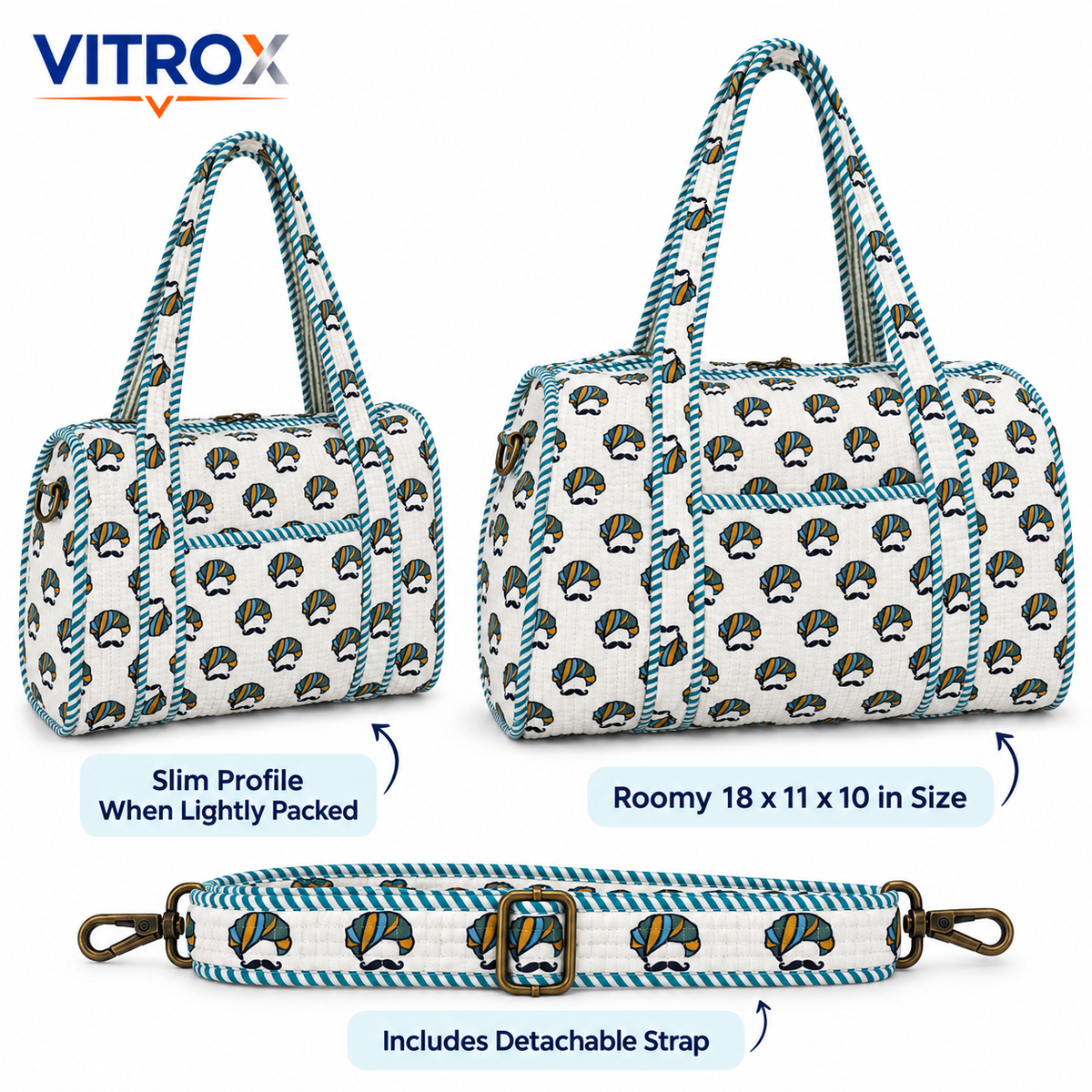 Quilted Printed Duffel Bag