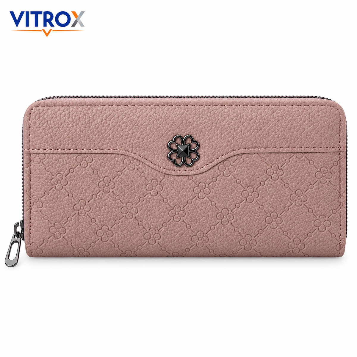 Women’s Zip Around Textured Long Wallet