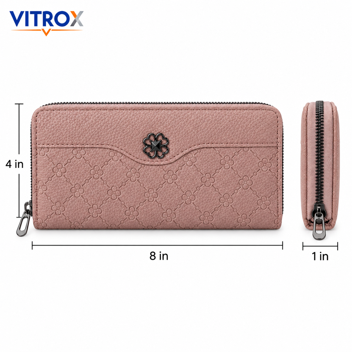 Women’s Zip Around Textured Long Wallet