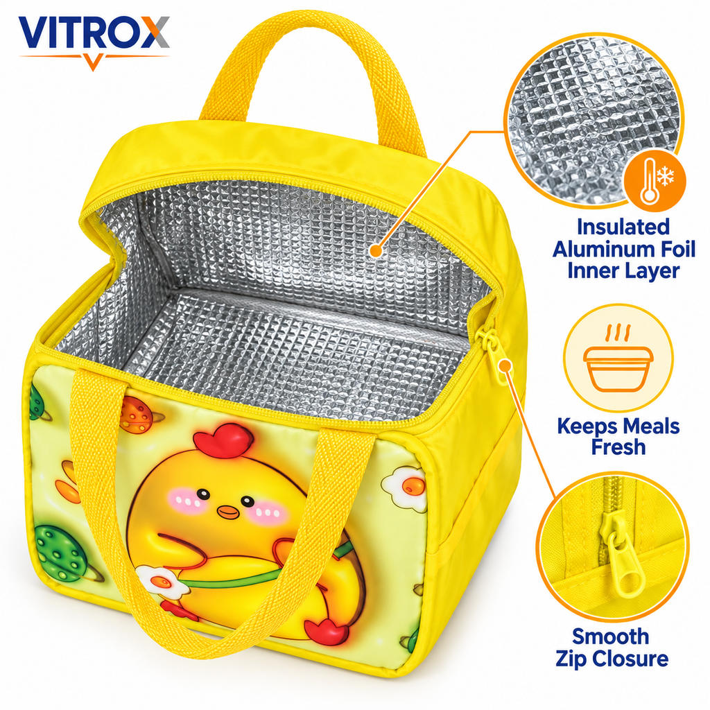 Insulated Thermal Lunch Bag for Kids & Office Use