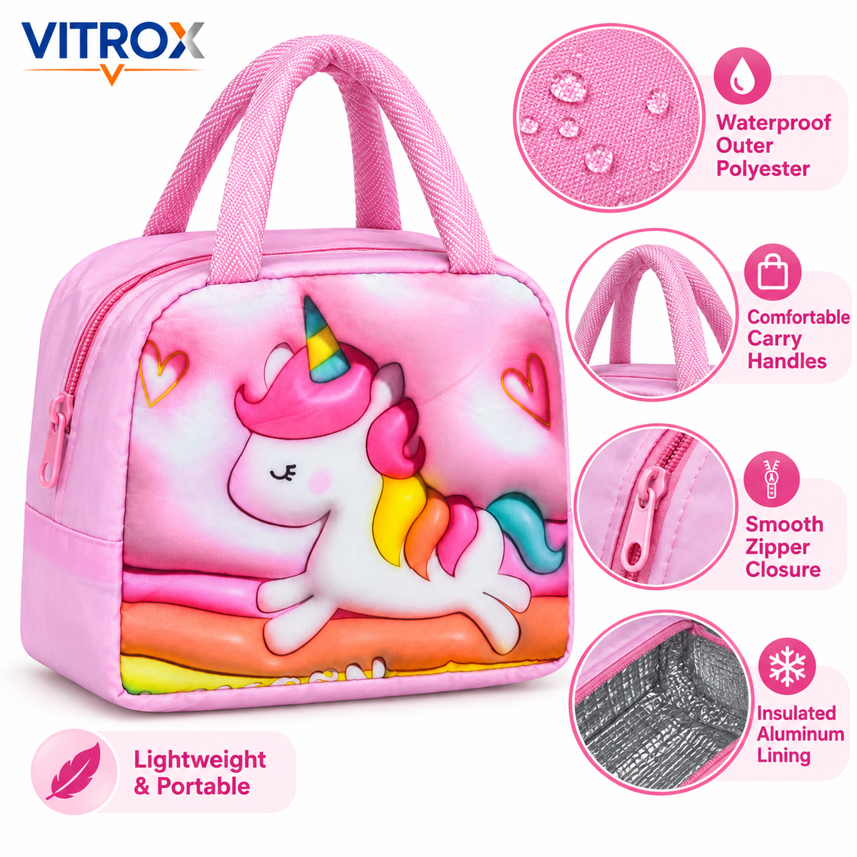 Insulated Thermal Lunch Bag for Kids & Office Use