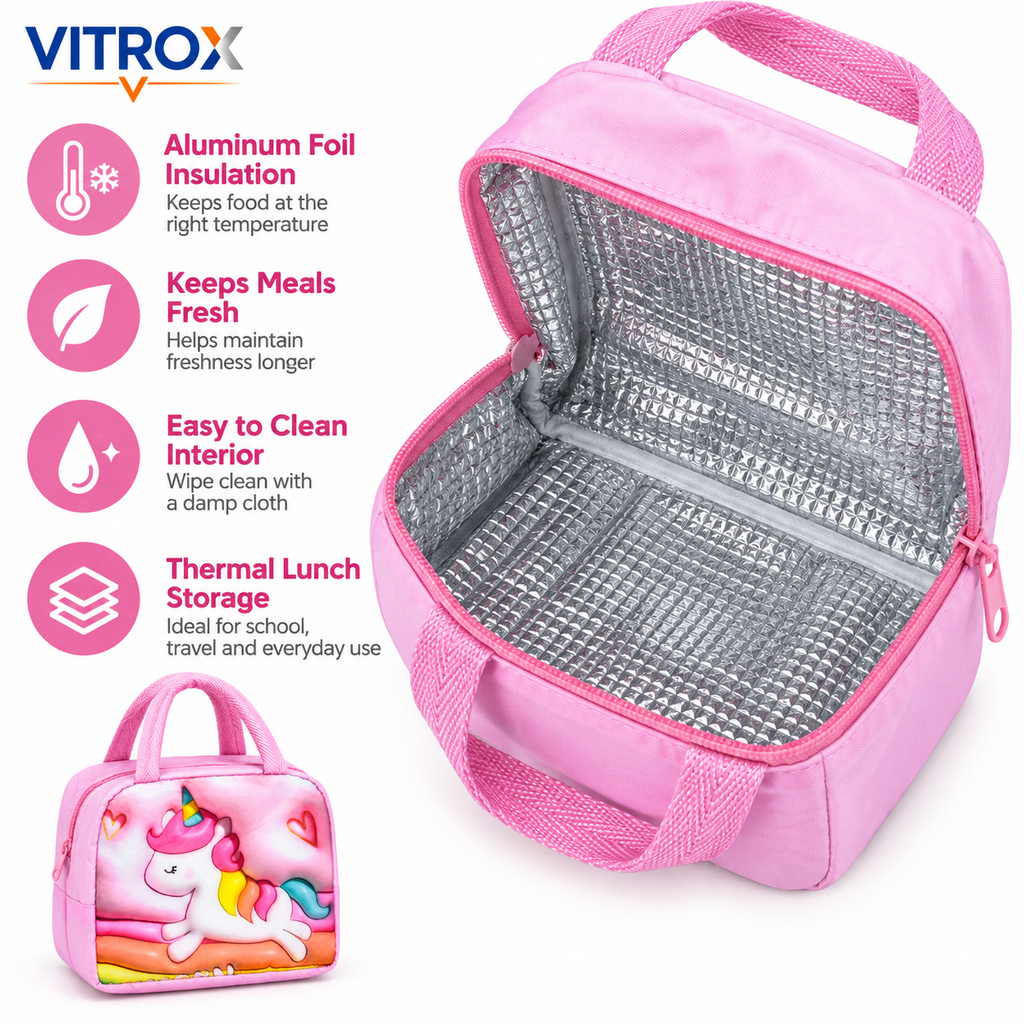 Insulated Thermal Lunch Bag for Kids & Office Use