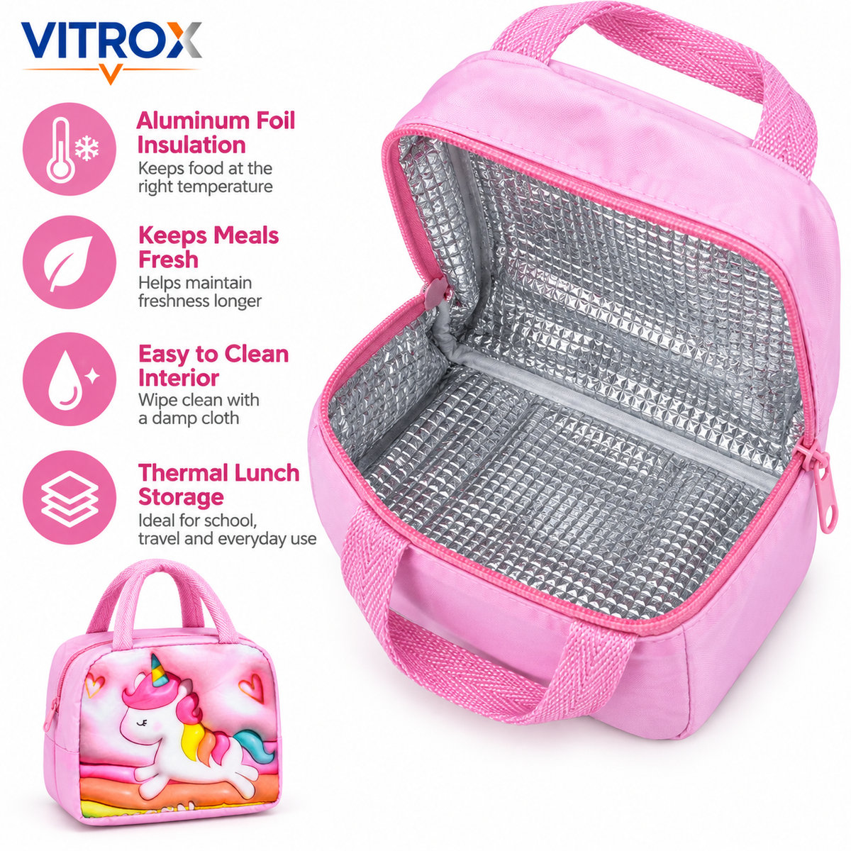 Insulated Thermal Lunch Bag for Kids & Office Use