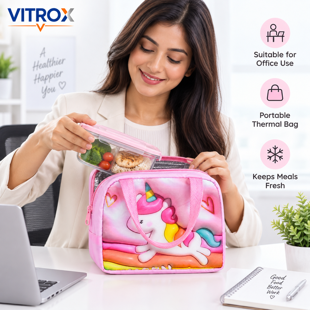 Insulated Thermal Lunch Bag for Kids & Office Use