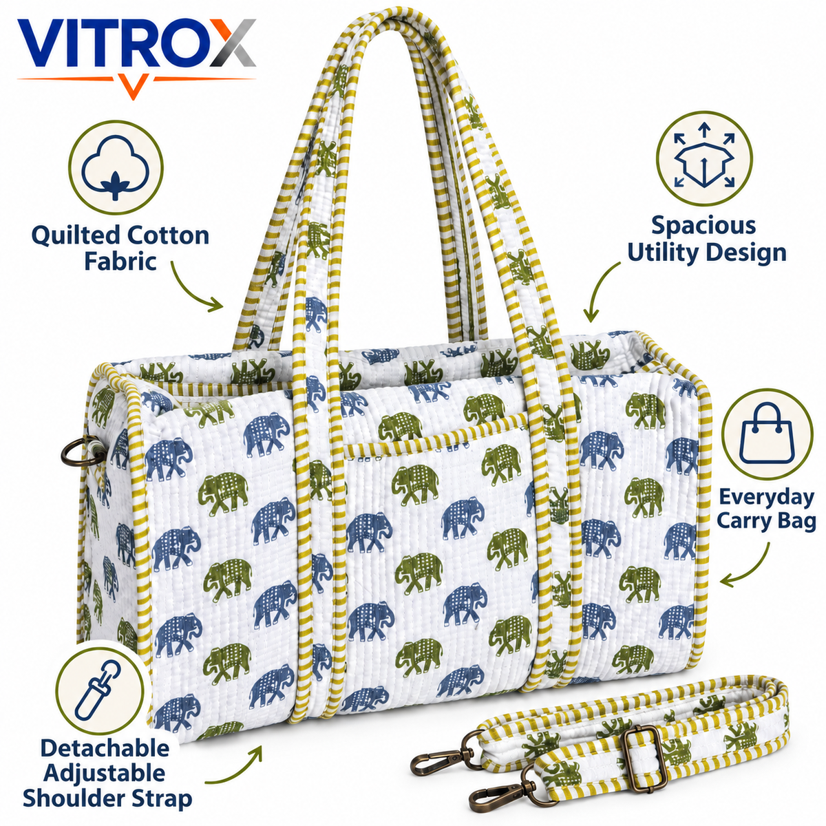 Utility Shoulder Bag with Adjustable Strap