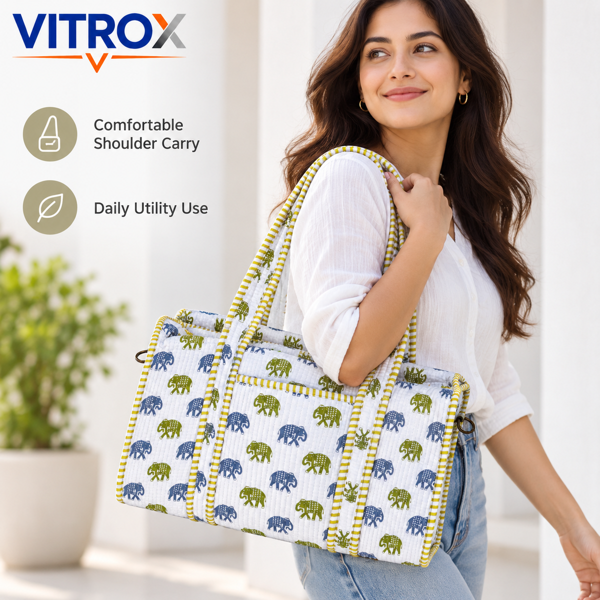 Utility Shoulder Bag with Adjustable Strap