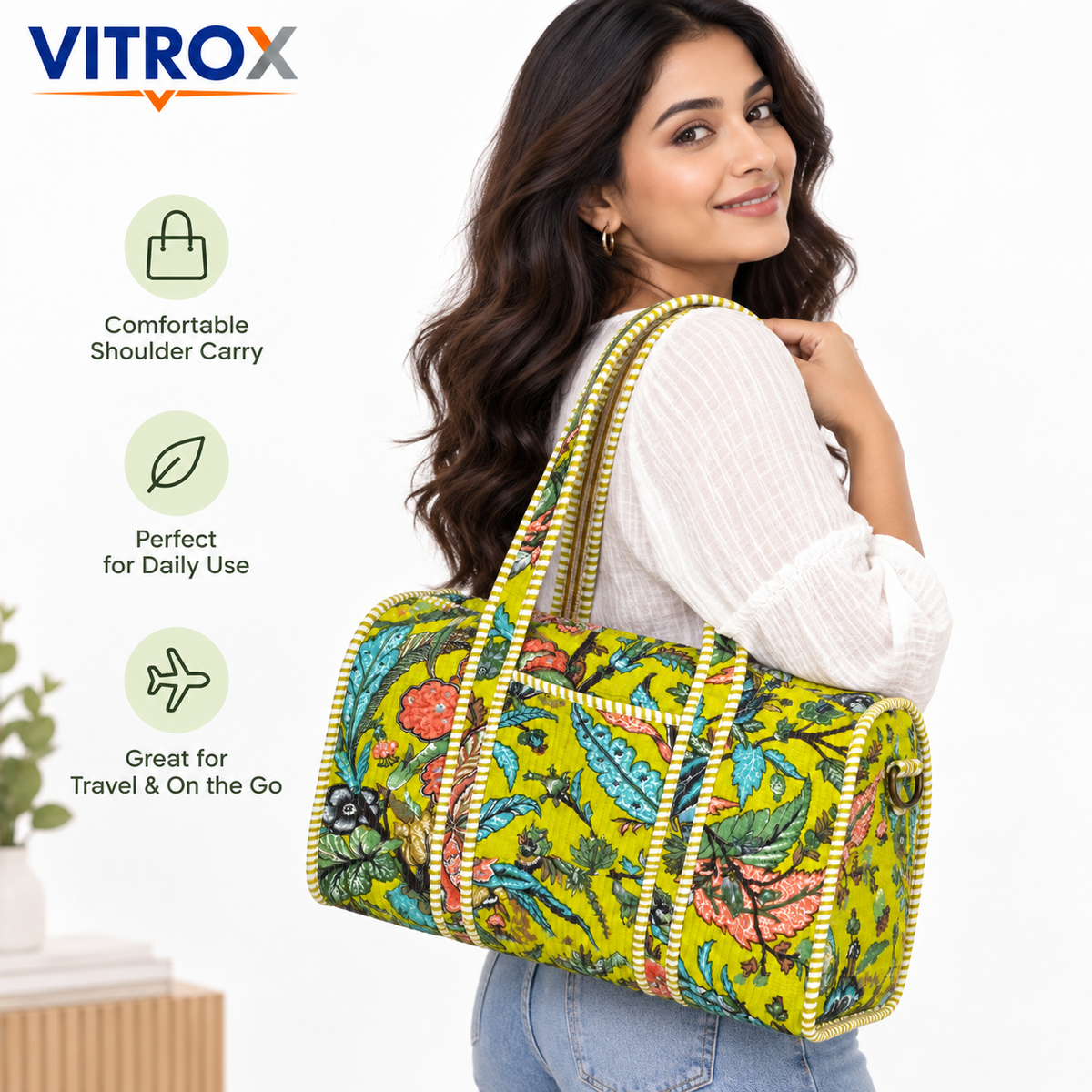 Utility Tote Bag with Adjustable Shoulder Strap