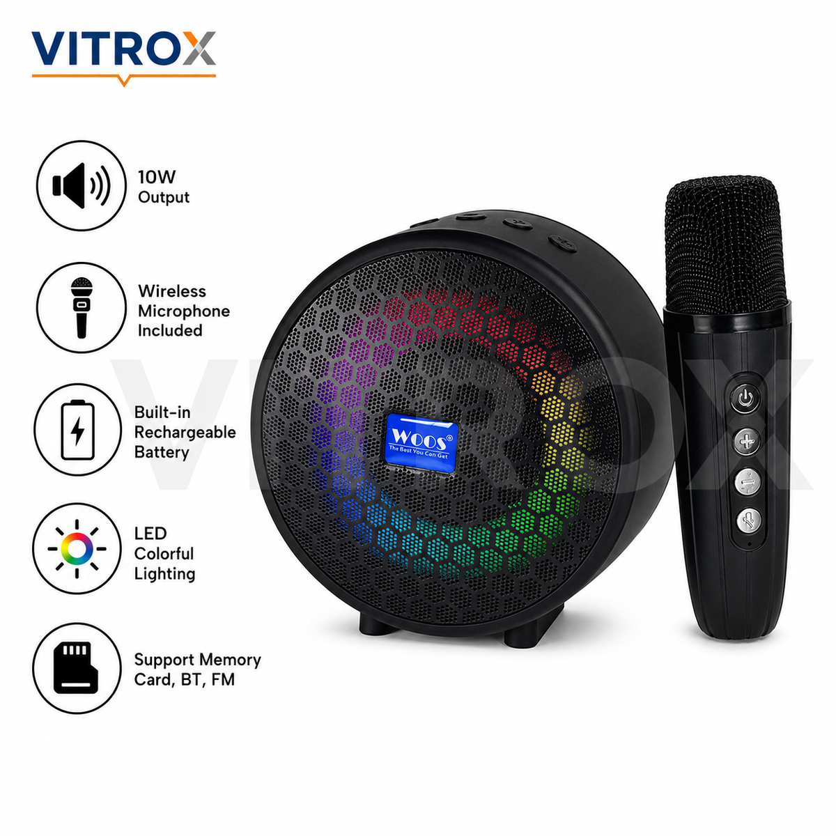 Portable Wireless Karaoke Speaker with Wireless Microphone