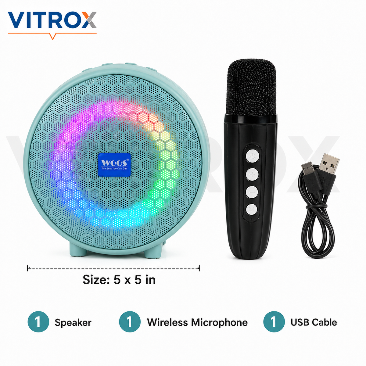 Portable BT Wireless Karaoke Speaker with Wireless Microphone